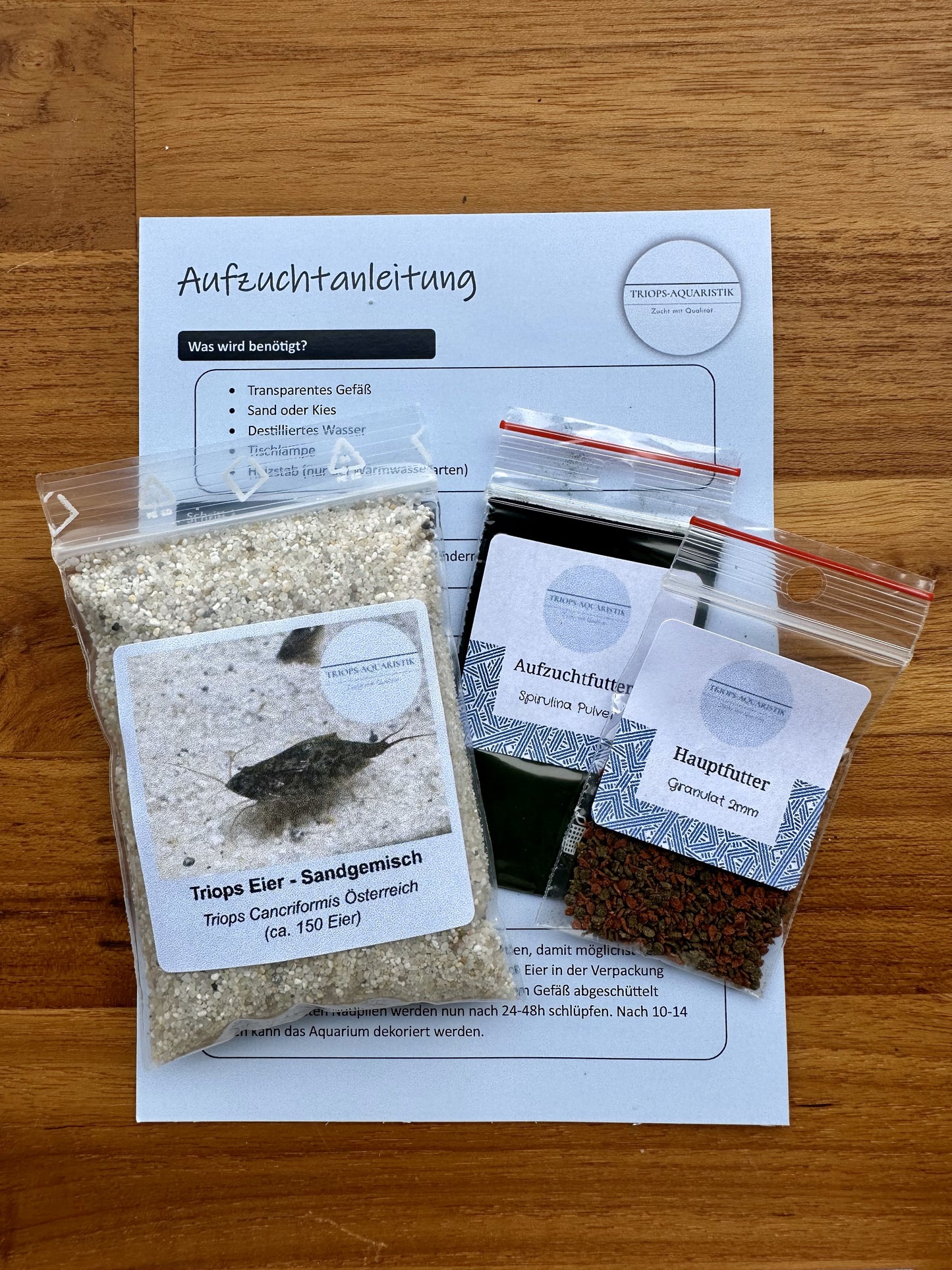 Breeding approach Triops Cancriformis Austria including food and instructions