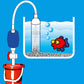 Aquarium bottom cleaner (mulm bell) with pump and valve