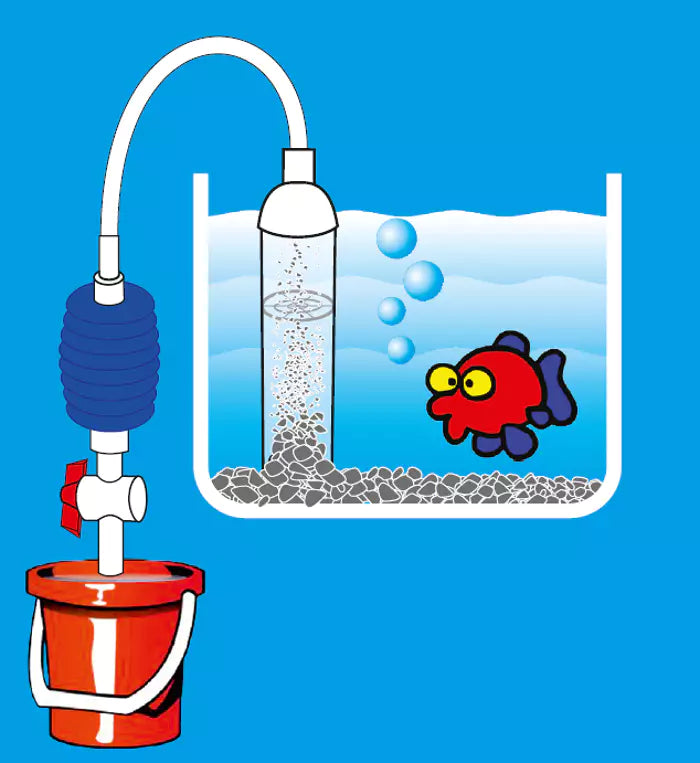 Aquarium-Bodenreiniger (Mulmglocke) mit Pumpe und Ventil